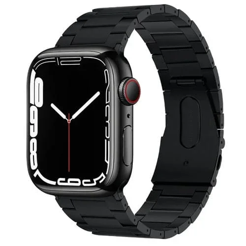 Correa de Reloj para Apple Watch Series 3 38mm Pg63 Metal Titanio Protuberancia Tres Cuentas (Negro)