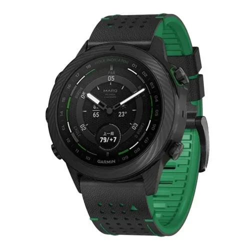 Correa de Reloj para Garmin Fenix 7 de Liberación Rápida Cuero y Silicona 22mm (Negro Verde)