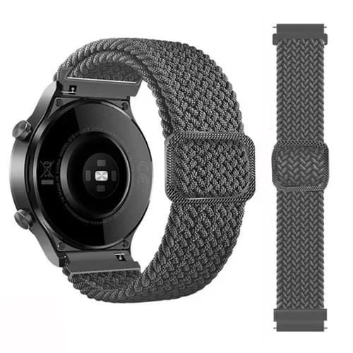 Correa de Reloj para Garmin Fenix 7X Elasticidad Trenzada de Nailon Ajustable (Gris)