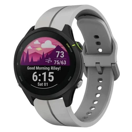 Correa de Reloj para Garmin Forerunner255 de Silicona con Lazo 22mm (Gris)