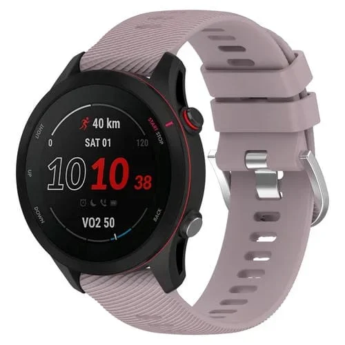Correa de Reloj para Garmin Forerunner255S de Silicona con Textura Cruzada 18mm (Púrpura)