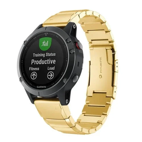 Correa de Reloj para Garmin Instinct 2S Acero Inoxidable con Concha de Tortuga 20mm (Dorado)
