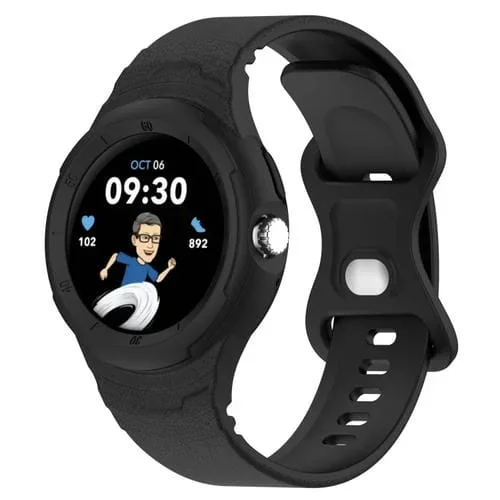 Correa de Reloj para Google Pixel Watch Silicona con Textura de Cuero (Negro)