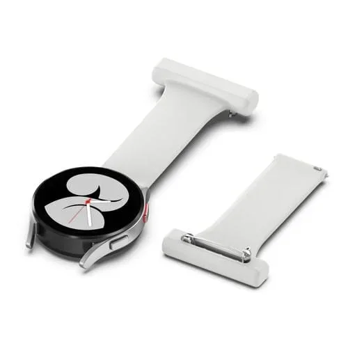 Correa de Reloj Silicona 20mm con Broche de Enfermera (Gris Plateado)