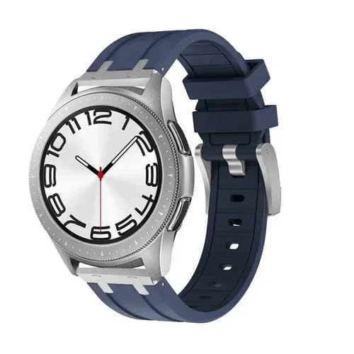 Correa de Reloj Silicona Cabeza Plana 20mm (Azul Plateado)