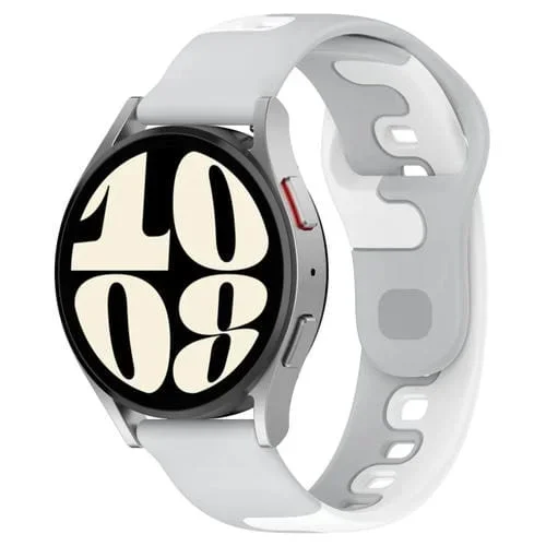 Correa de Reloj Silicona Doble Color Garminmove Trend 20mm (Gris + Blanco)