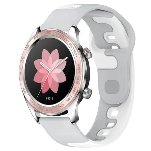 Correa de Reloj Silicona Doble Color Honor Watch Dream 22mm (Gris + Blanco)