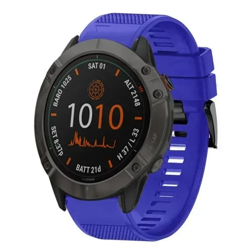 Correa de Reloj Silicona Garmin Fenix 6X 26mm Liberación Rápida (Azul Oscuro)