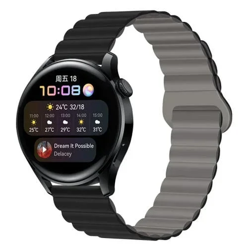 Correa de Reloj Silicona Magnética 20mm (Gris y Negro)