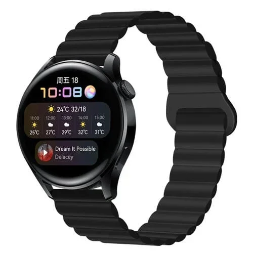 Correa de Reloj Silicona Magnética 22mm (Negro)