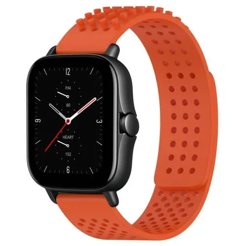 Correa de Reloj Silicona para Amazfit GTS 2 con Puntos 3D Transpirables 20mm (Naranja)