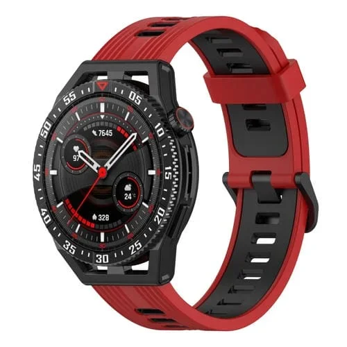 Correa de Reloj Silicona para Garmin Venu 2 22mm (Rojo + Negro)
