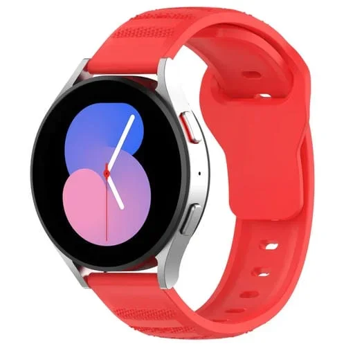 Correa de Reloj Silicona Universal 20mm con Patrón de Puntos (Rojo)