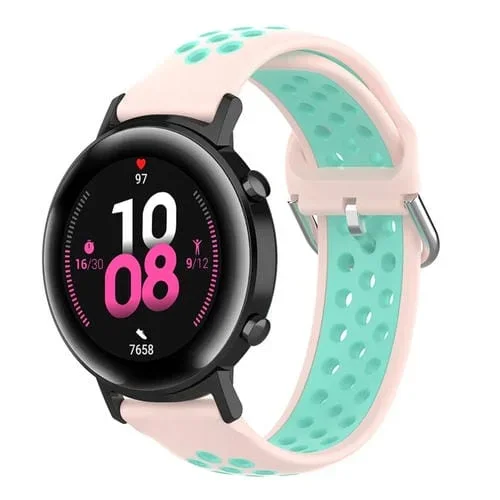 Correa de Reloj Silicona Universal 20mm Dos Colores (Rosa Claro)