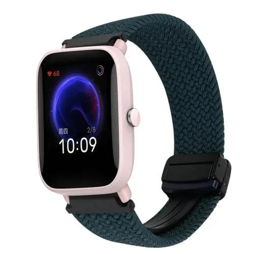 Correa de Reloj Trenzada Amazfit Bip U 20mm Hebilla Magnética (Verde Bosque)
