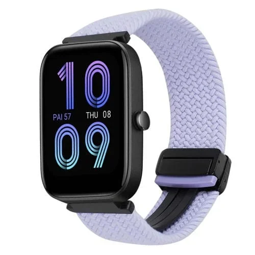 Correa de Reloj Trenzada con Hebilla Magnética 20mm para Amazfit Bip 3 (Morado)