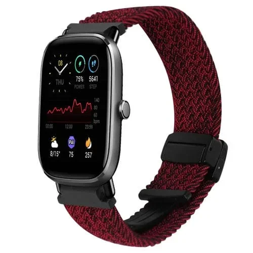 Correa de Reloj Trenzada con Hebilla Magnética 20mm para Amazfit GTS 2 Mini (Negra, Arena, Roja)
