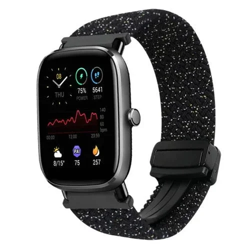 Correa de Reloj Trenzada con Hebilla Magnética 20mm para Amazfit Gts4 Mini (Estrellas Negras)