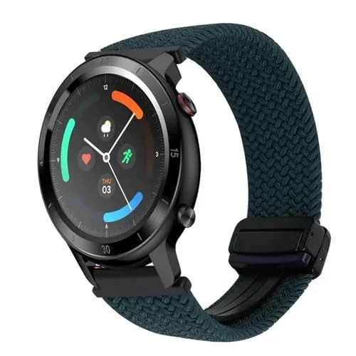 Correa de Reloj Trenzada con Hebilla Magnética para Ticwatch Gtx 22mm (Verde Oscuro)