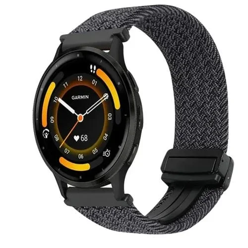 Correa de Reloj Trenzada Garmin Venu 3 22mm con Hebilla Magnética (Negro Metálico)