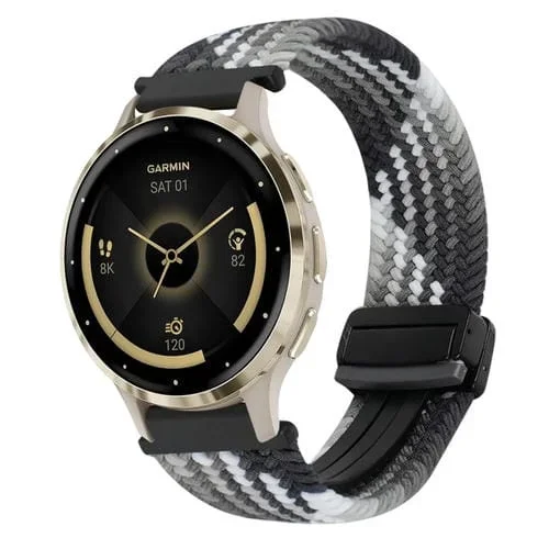 Correa de Reloj Trenzada Garmin Venu 3S 18mm Hebilla Magnética (Chocolate Oscuro)