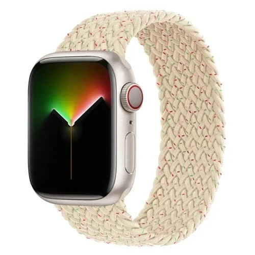 Correa de Reloj Trenzada Nailon Una Vuelta para Apple Watch Ultra 49mm Serie 8 7 SE 165mm (Starlight Colorful)