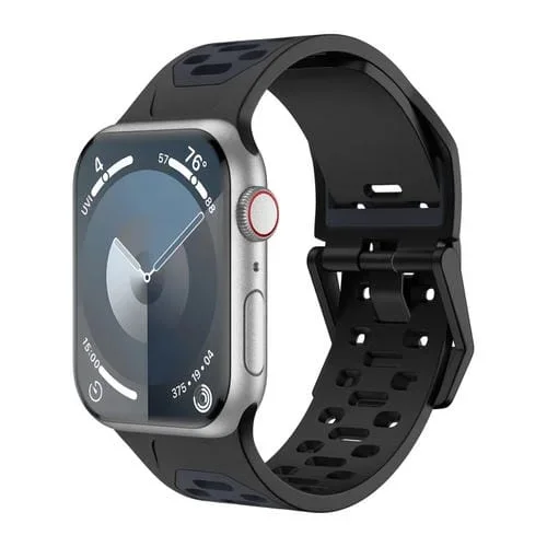 Correa de Silicona Bicolor Meteorite para Apple Watch SE 2022 de 44mm (Negra y Gris)