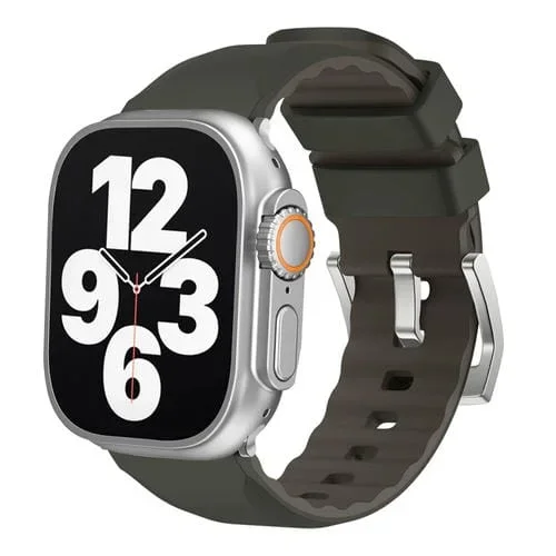Correa de Silicona Bicolor para Apple Watch Series 6 44mm (Verde Oscuro)