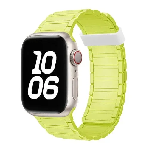 Correa de Silicona con Aro Magnético Tres Cuentas para Apple Watch Series 4 44mm (Verde Fluorescente)