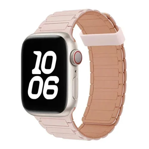 Correa de Silicona con Aro Magnético Tres Cuentas para Apple Watch Series 7 de 45mm (Rosa, Gris)