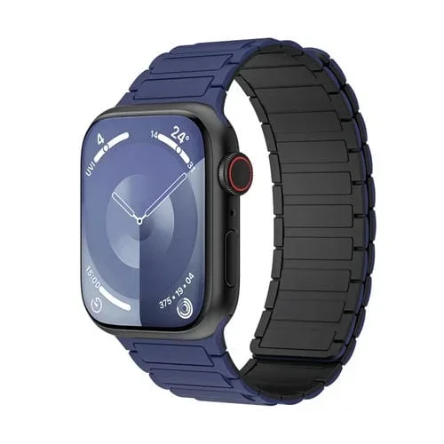 Correa de Silicona con Cierre Magnético para Apple Watch Series 3 de 38mm (Azul Oscuro y Negro)