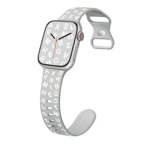 Correa de Silicona con Hebilla de Mariposa para Apple Watch Series 8 41mm (Gris y Blanco)