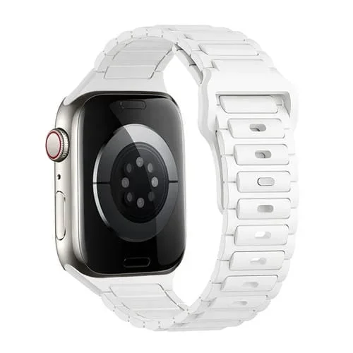 Correa de Silicona con Hebilla Tres Cuentas para Apple Watch Se 2023 44mm (Blanca)