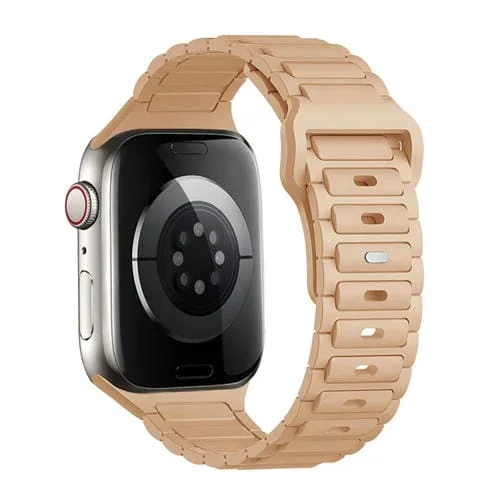 Correa de Silicona con Hebilla Tres Cuentas para Apple Watch Series 4 44mm (Té con Leche)