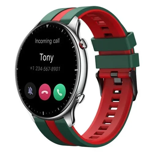 Correa de Silicona Deportiva Amazfit GTR 2 22mm (Verde y Rojo)