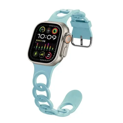 Correa de Silicona Forma de Donut para Apple Watch Ultra 2 49mm (Verde Esmeralda)