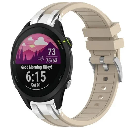 Correa de Silicona Garmin Forerunner 255 Music 22mm con Hebilla Plateada (Luz de Las Estrellas)