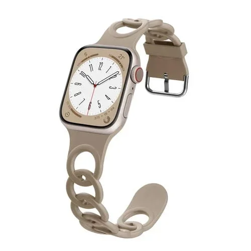 Correa de Silicona Hueca Donut para Apple Watch SE 44mm (Nogal)