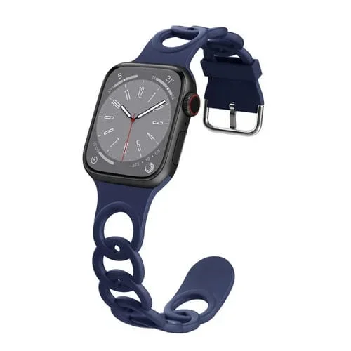 Correa de Silicona Hueca Donut para Apple Watch Series 6 40mm (Azul Medianoche)