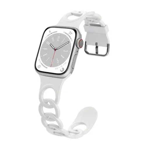 Correa de Silicona Hueca Donut para Apple Watch Series 8 41mm (Blanco)