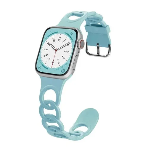 Correa de Silicona Hueca Donut para Apple Watch Series 8 de 45mm (Verde Esmeralda)