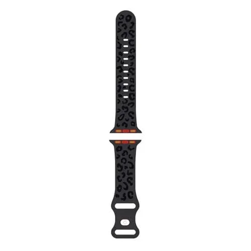 Correa de Silicona Leopardo Cóncavo Apple Watch Series 6 44mm (Negro Carbón)