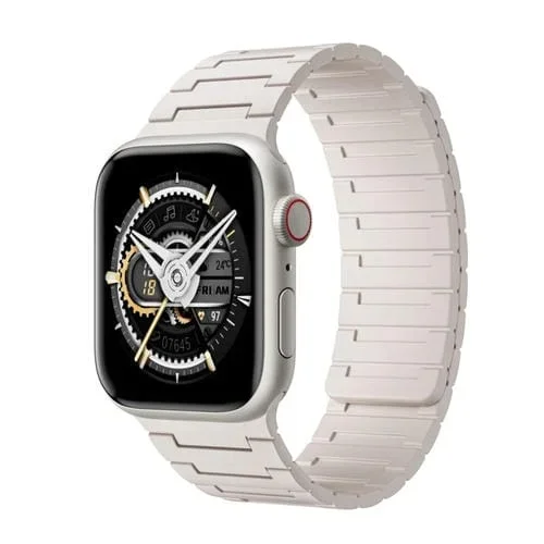 Correa de Silicona Magnética Apple Watch Series 9 45mm (Starlight)