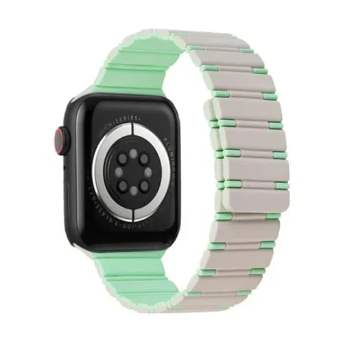 Correa de Silicona Magnética para Apple Watch Se 2023 44mm (Menta Starlight)
