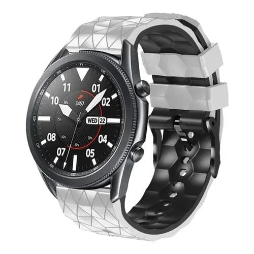 Correa de Silicona para Amazfit GTR 2 22mm Patrón de Fútbol (Blanco + Negro)