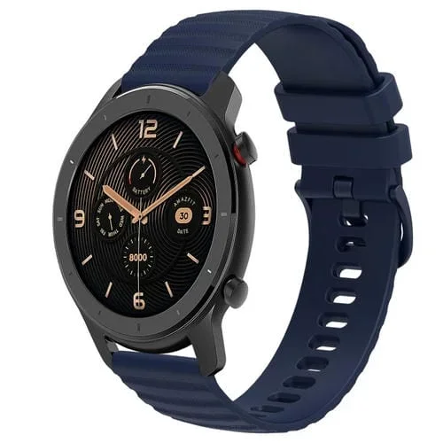 Correa de Silicona para Amazfit GTR 42mm 20mm Patrón Puntos Ondulados (Azul Marino)