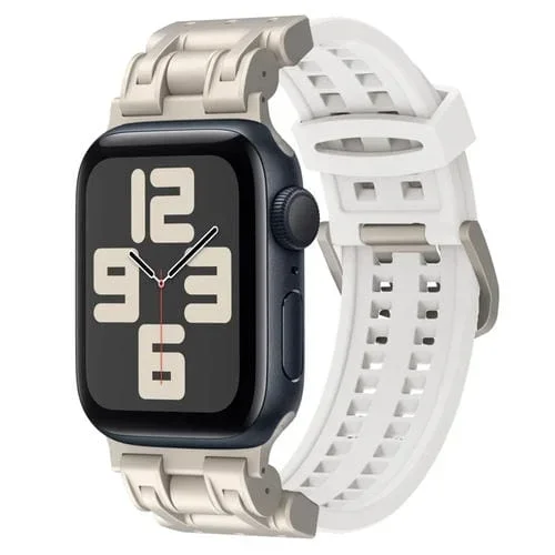 Correa de Silicona para Apple Watch SE 2023 44mm Dos Garras (Blanco)