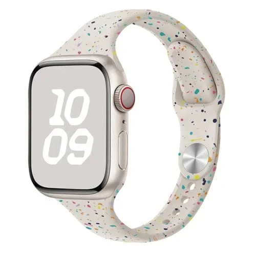 Correa de Silicona para Apple Watch Series 3 38mm con Puntos Coloridos (Luz de Estrella)