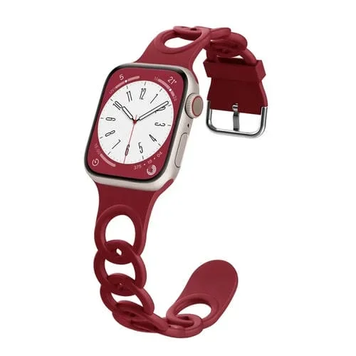 Correa de Silicona para Apple Watch Series 6 40mm (Rojo Vino)