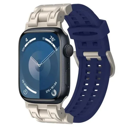 Correa de Silicona para Apple Watch Series 9 45mm Mecha Dos Garras (Azul Medianoche)